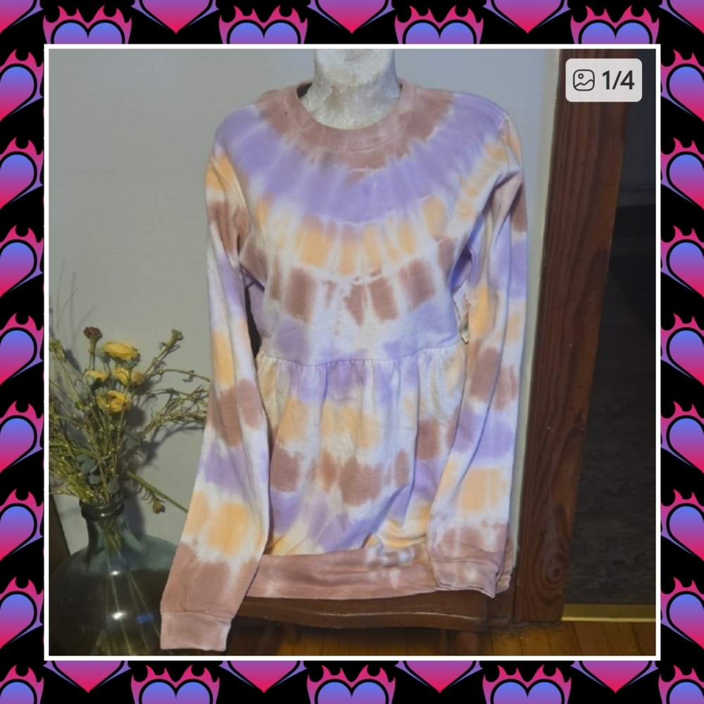 Nwt Tie-Dye Long Sleeve Women's Top Size Large